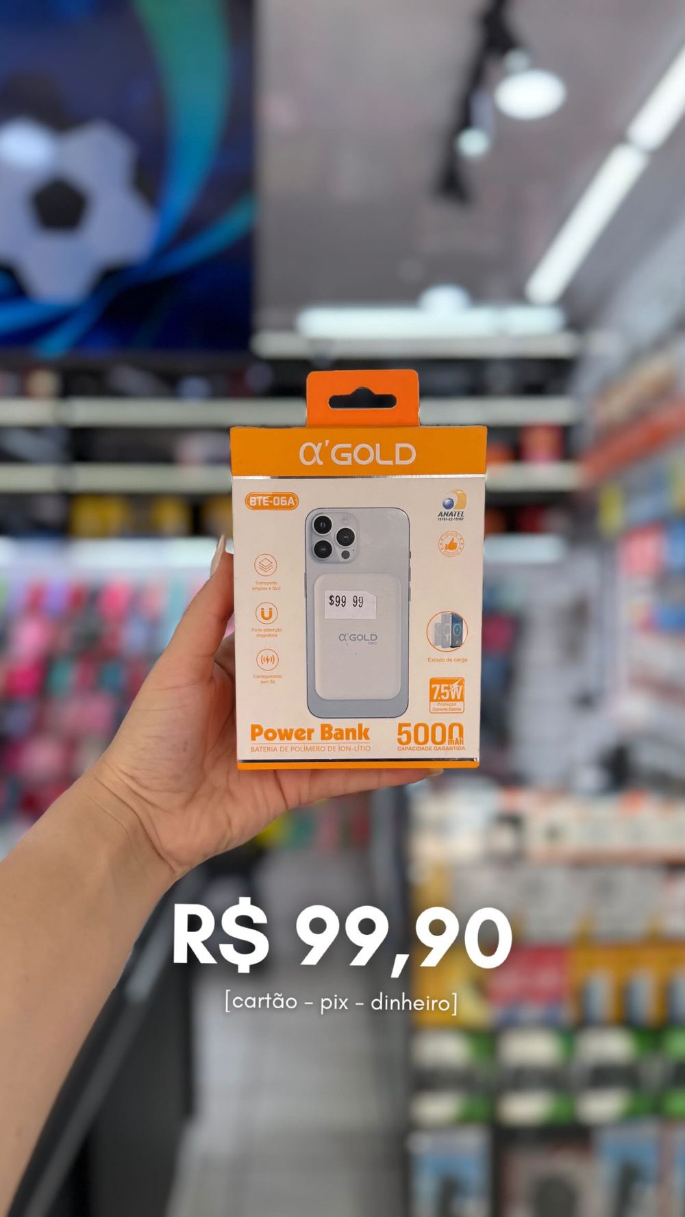 Power Bank MagSafe 5.000mAh na loja Mercado das Capas