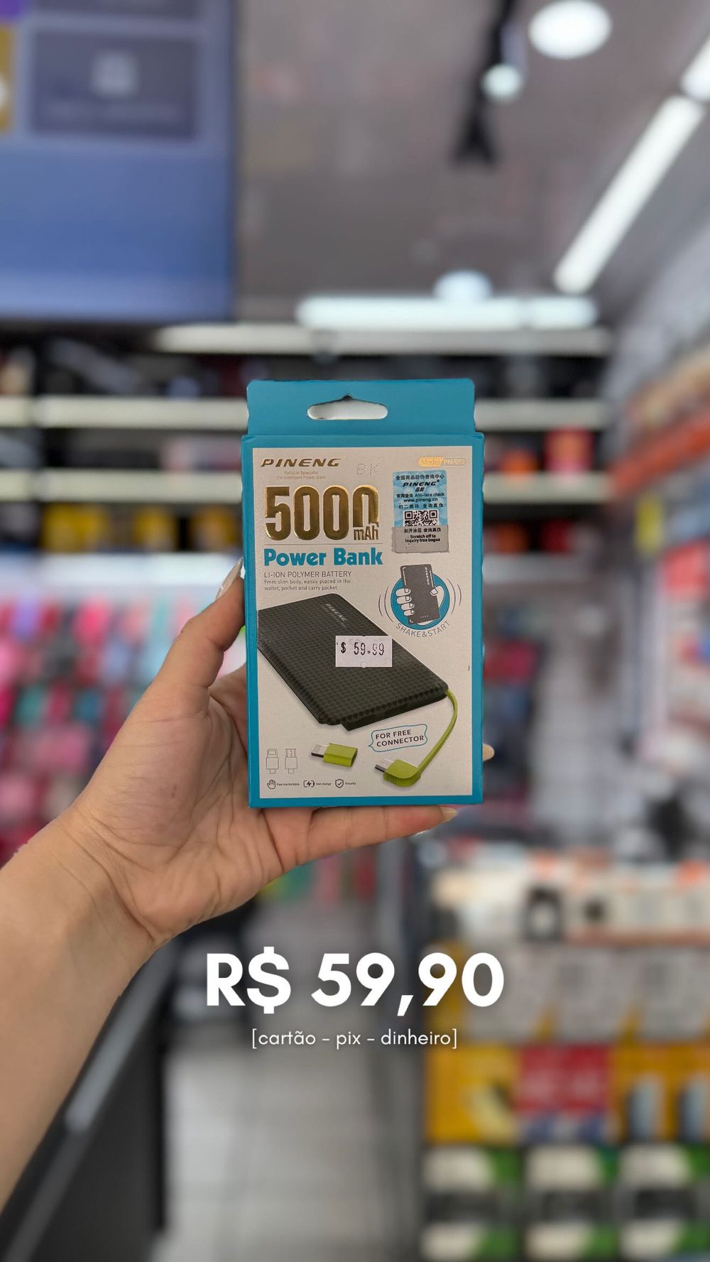 Power Bank Slim 5.000mAh na loja Mercado das Capas